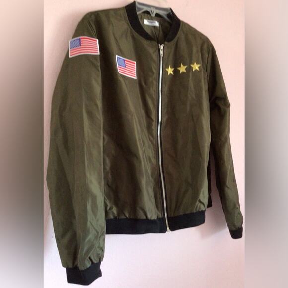 Zeagoo green bomber jacket with zipper size XL - Picture 2 of 5